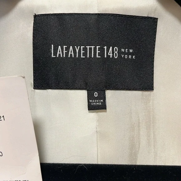 LAFAYETTE 148 NEW YORK (NWT) 100% Virgin Wool Cream Tailored Blazer, Size 0 - Picture 4 of 11